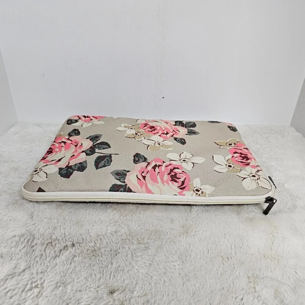 Canvaslife Green Pink Floral Canvas Padded Electronic Device Protector Case